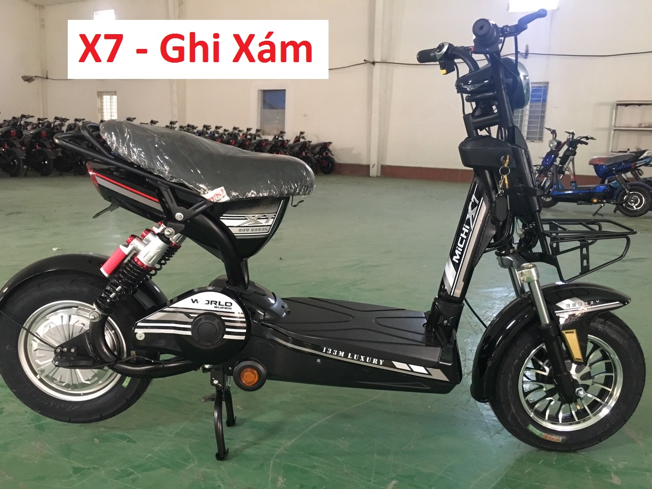 Xe đạp điện MiChi X7 - Ghi xám