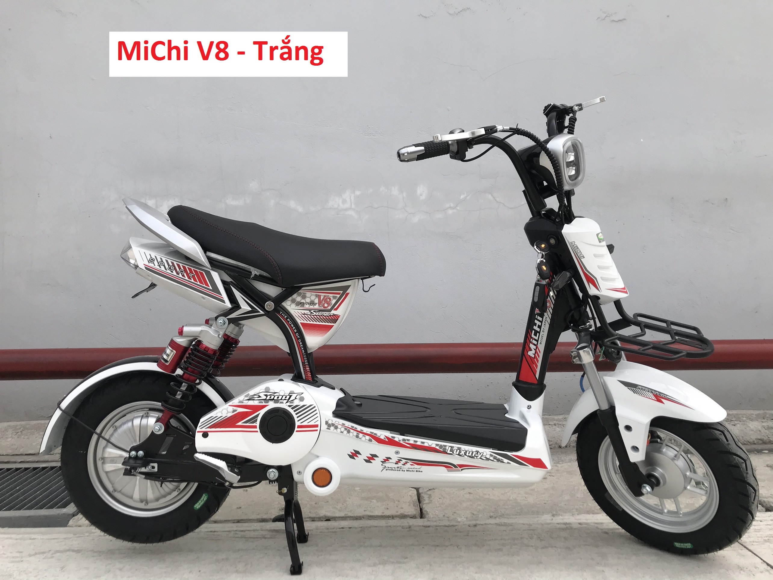 Xe đạp điện MiChi V8 - Trắng